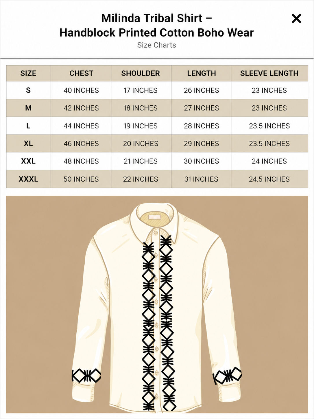 Milinda Tribal Shirt – Handblock Printed Cotton Boho Wear